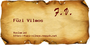 Füzi Vilmos névjegykártya